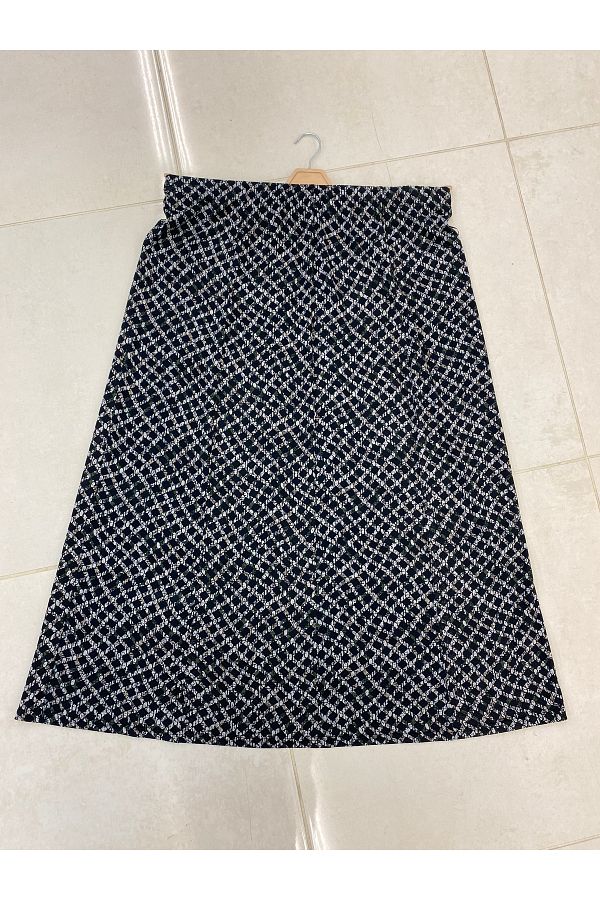 TDYtrendy Giyim-Mother's Patterned Plus Size Violet Skirt with Elastic Waist 1