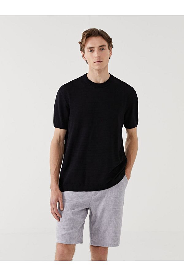LC Waikiki-Ανδρικό σορτς Standard Mold Linen Blend 1