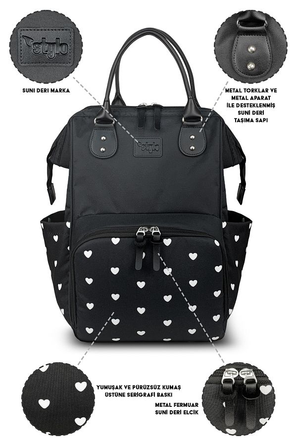 Stylo-Paris X Pro - Women & Mother Baby Care Backpack, Hearted 1