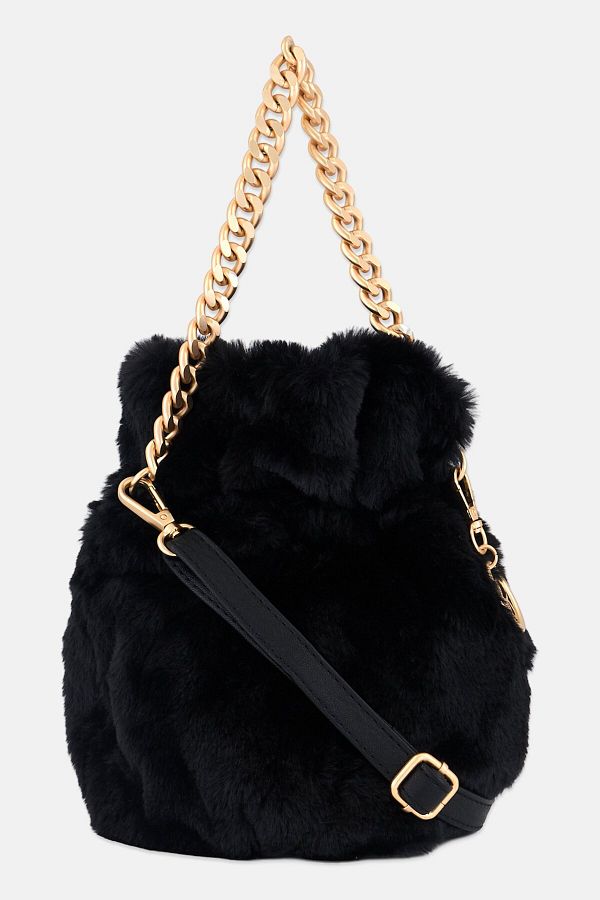 Jessica Simpson-Women Fax Fur Cross Body Bag 24 H x 26 L x 8,5 W cm, Black 1