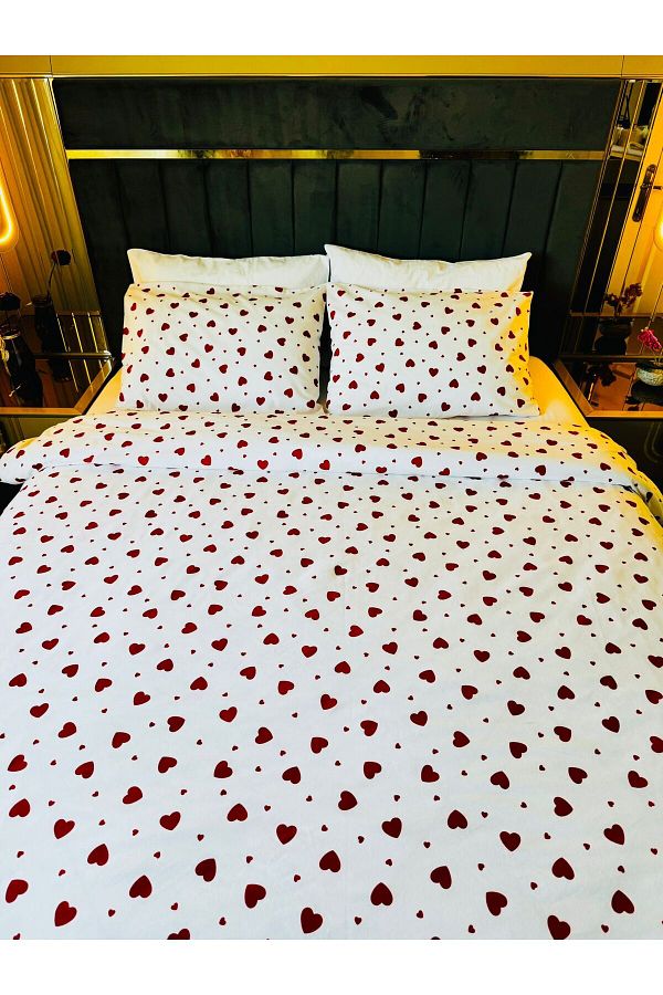 agishop-Double Personal Beatwear Set with Red Heart, Sheets 1