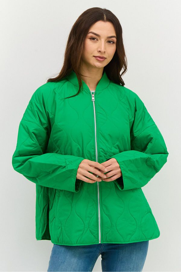 Esprit-Women Quilted Softshell Jacket, Green 1