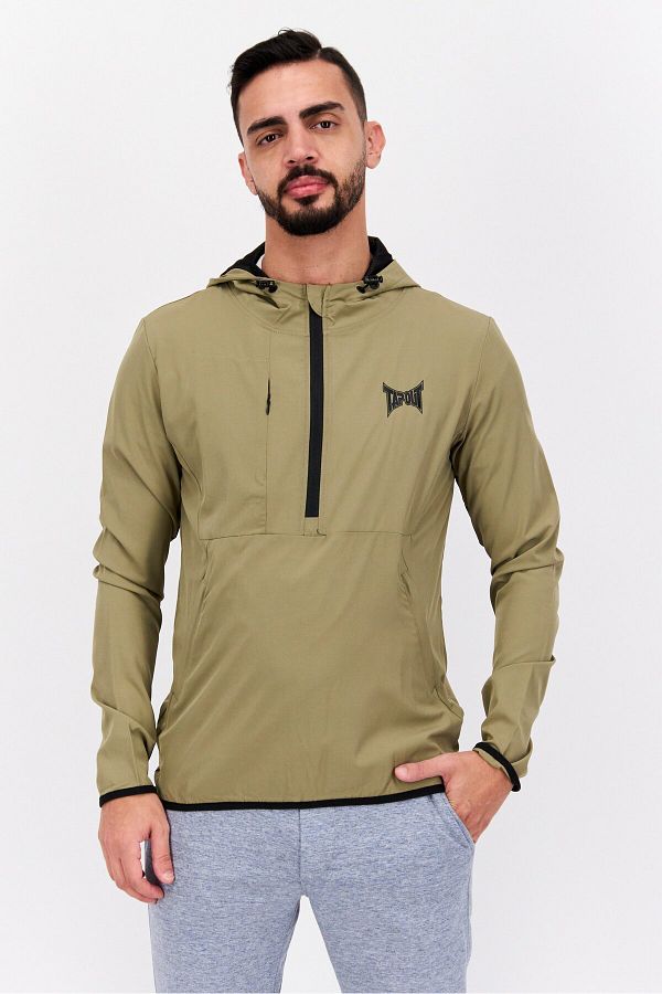 Tapout-Men Sportswear Fit Training Hooded Windbreaker Jacket, Olive 1
