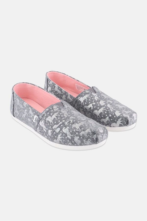 Toms-Women Slop On Animal Print Casual Shoes, Grey 1