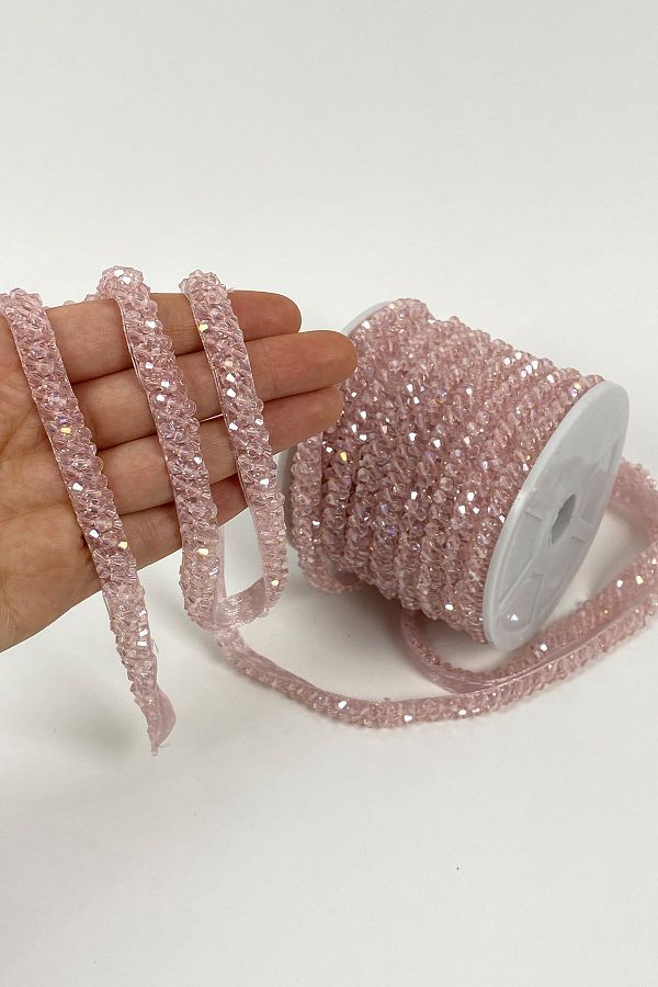 Hayalperest boncuk-Powder Crystal Bead Embroidered Ribbon 1