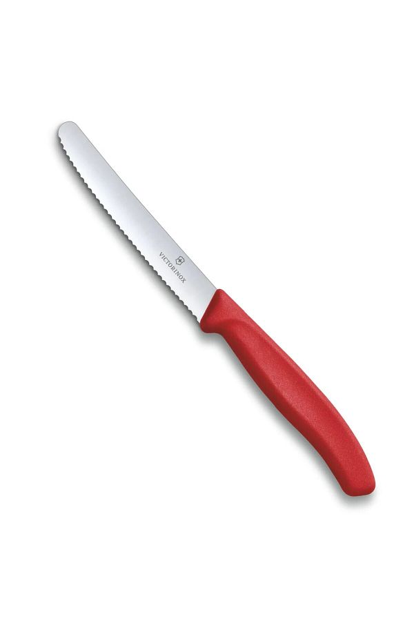 Victorinox-Paring 4" Serrated Blade 5/8" Width At Round Tip Red Handle 1