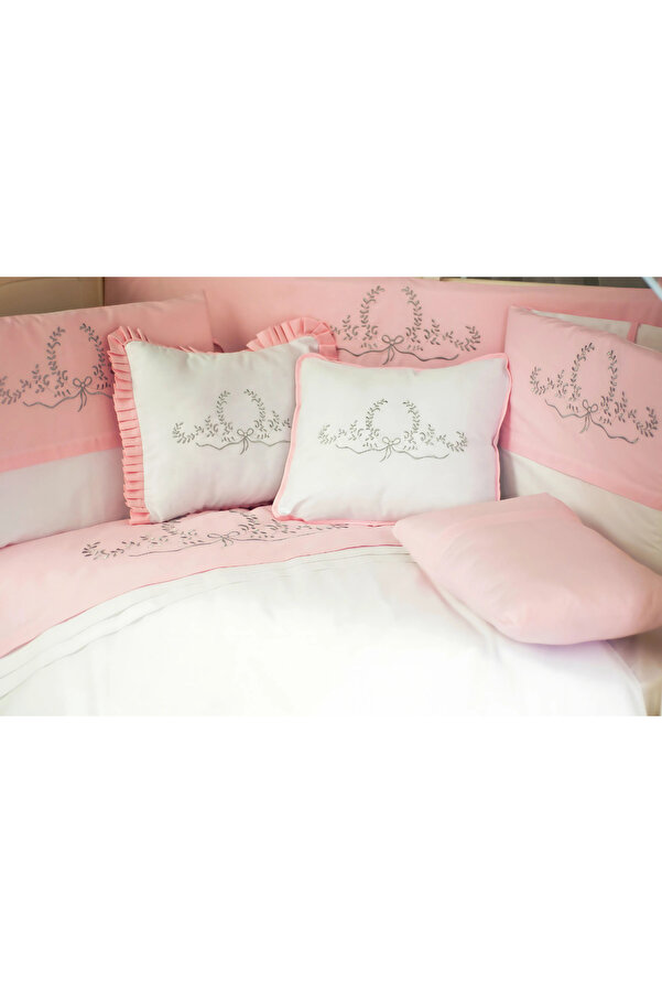 Kista Baby Bebek Uyku Seti Nevresim Takımı 80x130 Silver Pembe