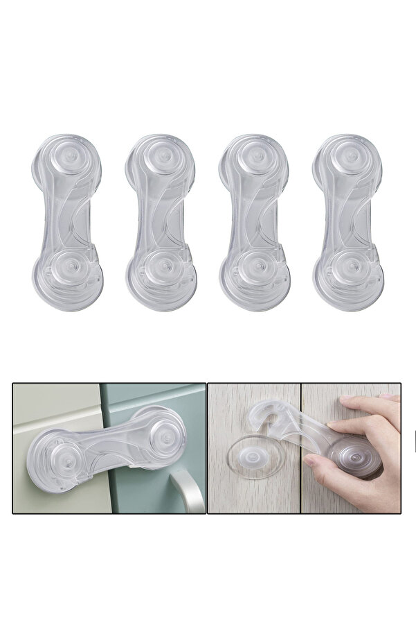 Microcase Plastik Kendinden Yapışkanlı Bebek Eşya Pencere Dolap Kapı Çekmece Kilidi -AL4540 4 Adet