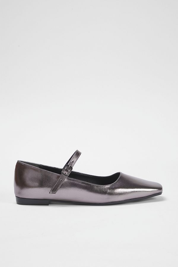 TRENDYOL SHOES-Stříbrné kovové páskové hranaté baleríny Mary Janews Takss25Be00003 1