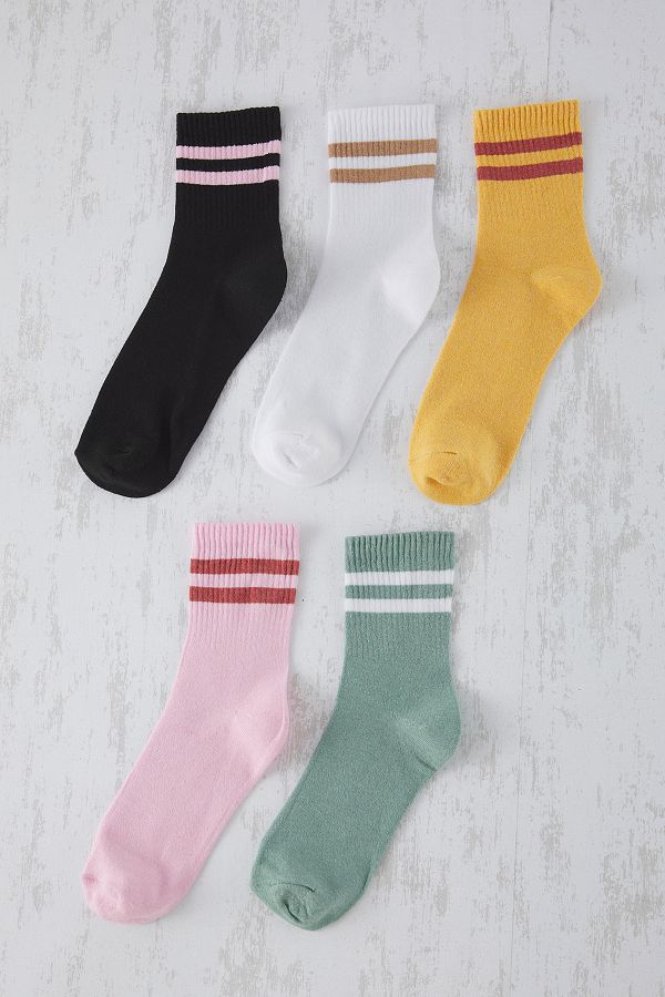 Edit by Trendyol-Multicolor Unisex 5-Piece Striped Cotton College-Tennis Socks Tedaw25Co00017 1