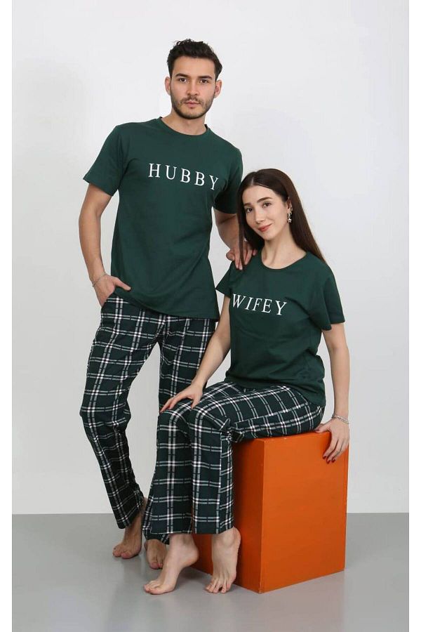 nisaNCa-Short Sleeve Cotton Women's Pajama Set - Lover's Pajamas - Single Piece 1