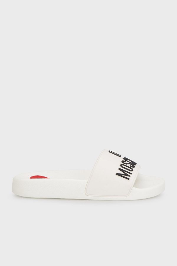 Love Moschino-Flat Slippers with Logo: Slippers Ja28052G1Mi14100 1