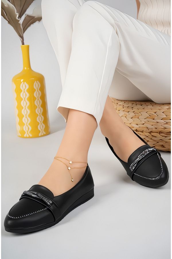 Elit-79304 Balerini negri, ușori, confortabili, de zi cu zi 1