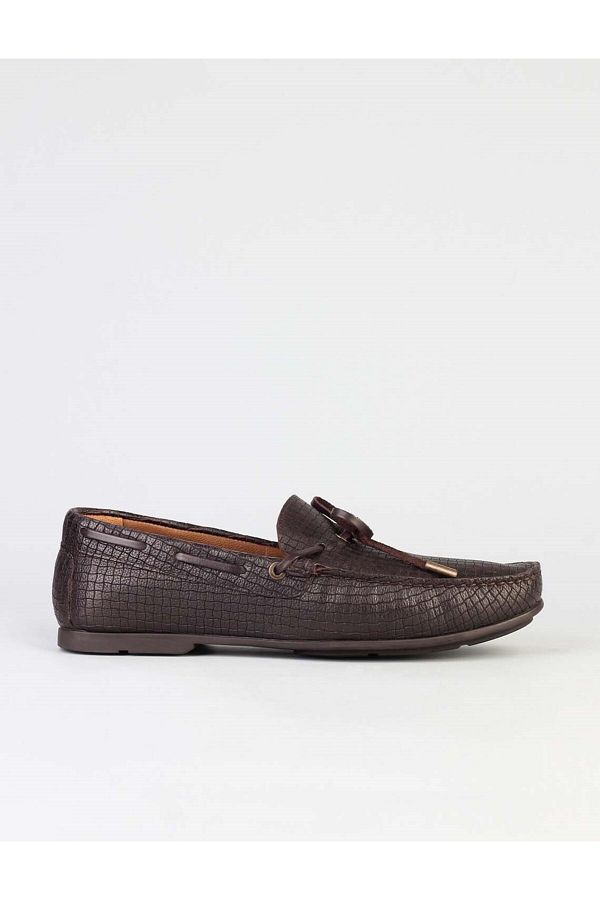 Cabani-Brown Lace Detailed Men's Loafer Shoes 1