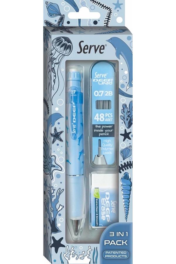 STOREMAX-Sivtcrt 0.7 mm Sky Blue New Modern Deep Pen with Eraser and Min Pattern 1053513 1