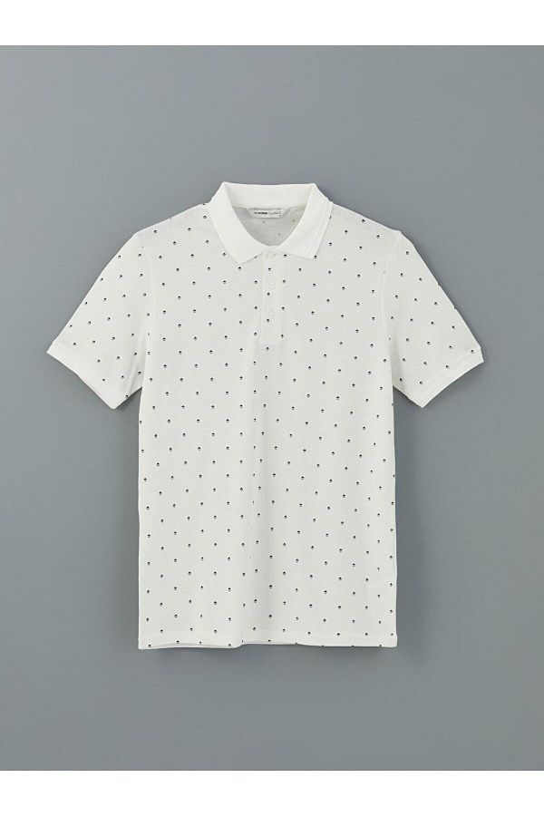 LC Waikiki-LCWAIKIKI Klassisches Polo-Kragen-Kurzarm-Piqué-T-Shirt für Herren mit Muster 1