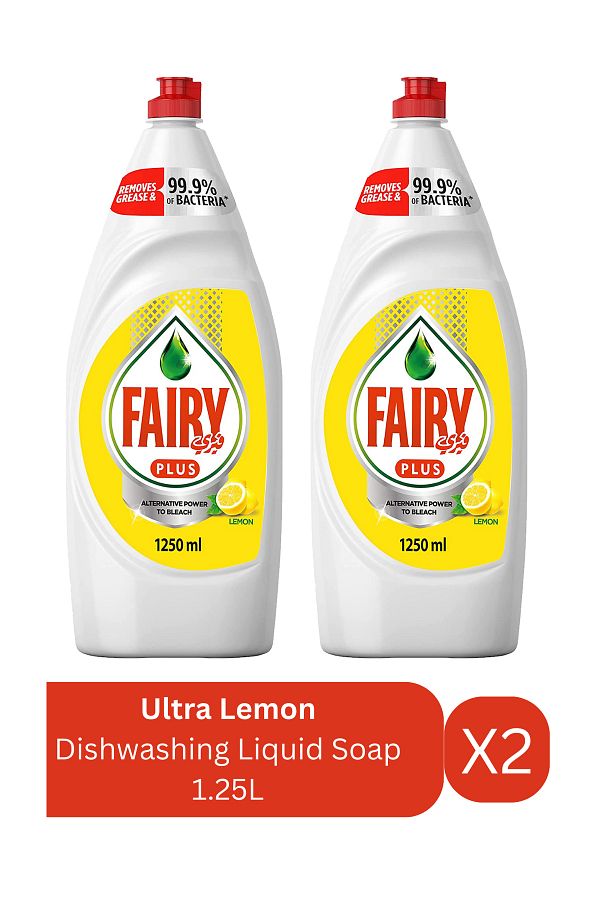 Fairy-صابون سائل غسيل الأطباق بالليمون 1.25 لتر × 2 1