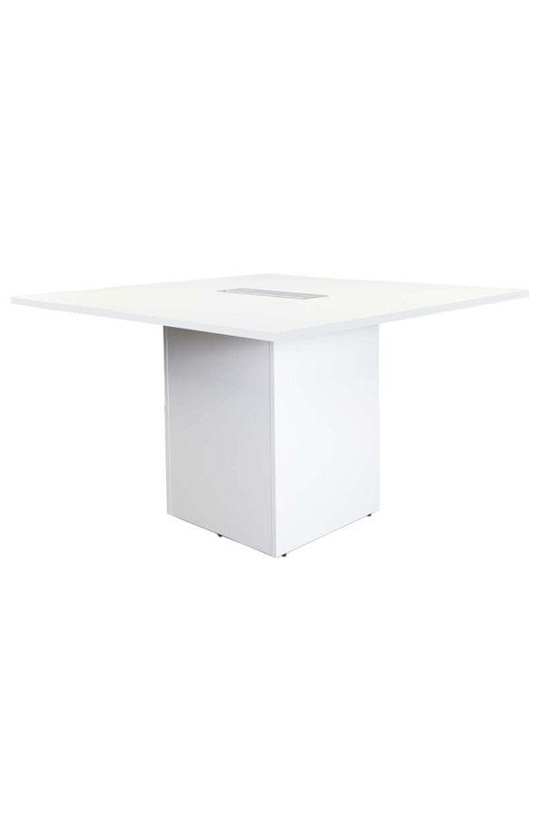 Mahmayi-Projekt 7 Rec 120 Square Conference Table White Rectangular Desk with Aluminium Centre Cable Manager 1