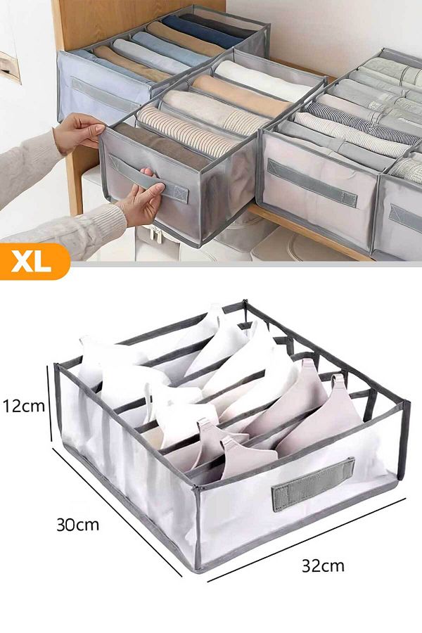 Serstil-6 Compartment Drawer Organizer with Handle - Xlarge 32X30X12 cm 1