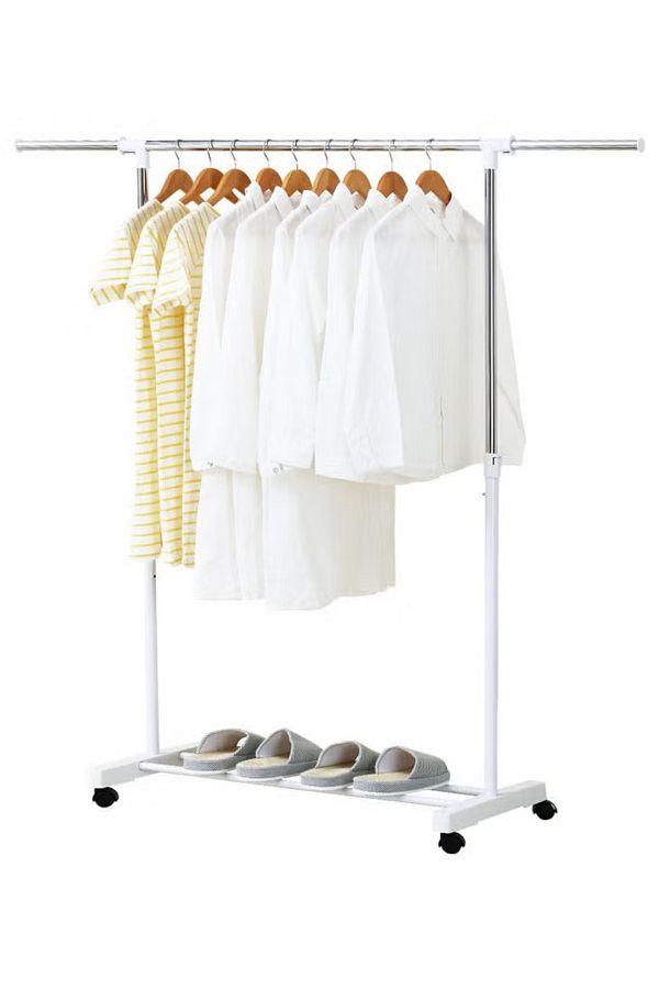 Cady One-Metal clothes hanger, organizer, and white clothes stand 1