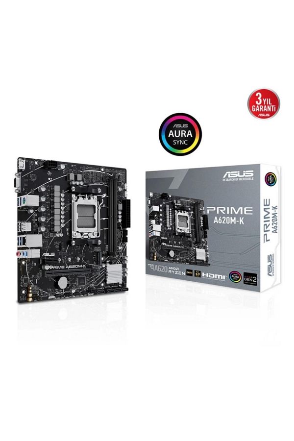 ASUS-PRIME A620M-K AMD A620 AM5 DDR5 6400 mATX Motherboard 1