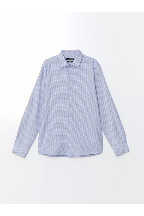 LC Waikiki-Cămașă pentru bărbați cu mânecă lungă Lcwaıkı Formal Blue Slim Fit 1
