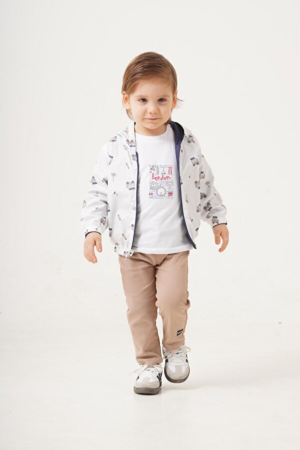 Chicsy Baby Tarz Play Time Figürlü Çift Taraflı  Kapüşonlu Su Geçirmez 3'lü Yağmurluk Takımı