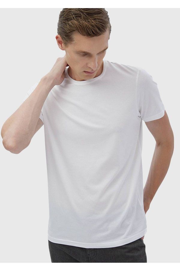 Ramsey-Plain Cotton Blend T-shirt 1