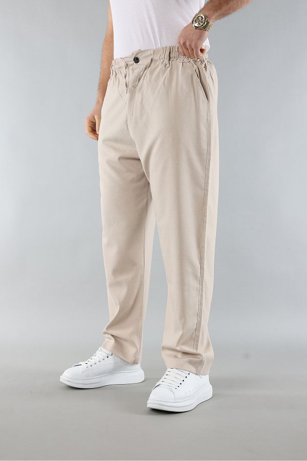 Artı1-New Season Elastic Waist and Lace-Up Quality Relaxed Fit Classic Wide Leg Baggy Pants 1