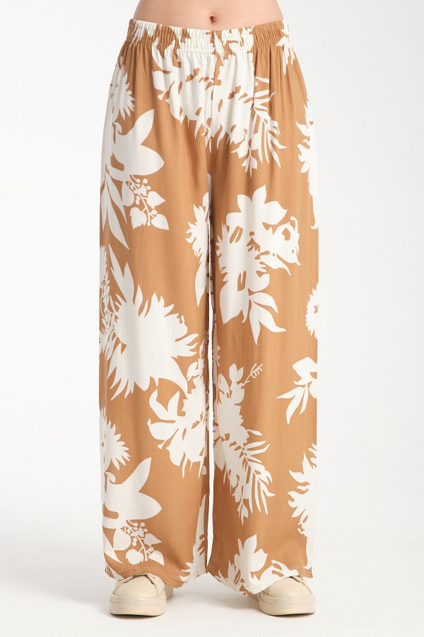 Rodi-Women's Patterned Draped Viscose Trousers 1060 1