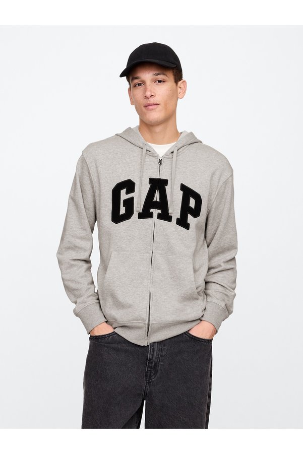 GAP V-Frch ft Herıtage Logo Po Fz - 868454009 Men's Hooded Sweatshirt Gray