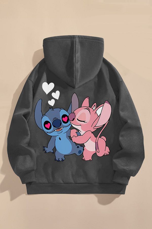PURE EFFECT-Smoke Color Kids Sweatshirt - Three Thread Raster, Printed, Lilo and Stitch Printed 1