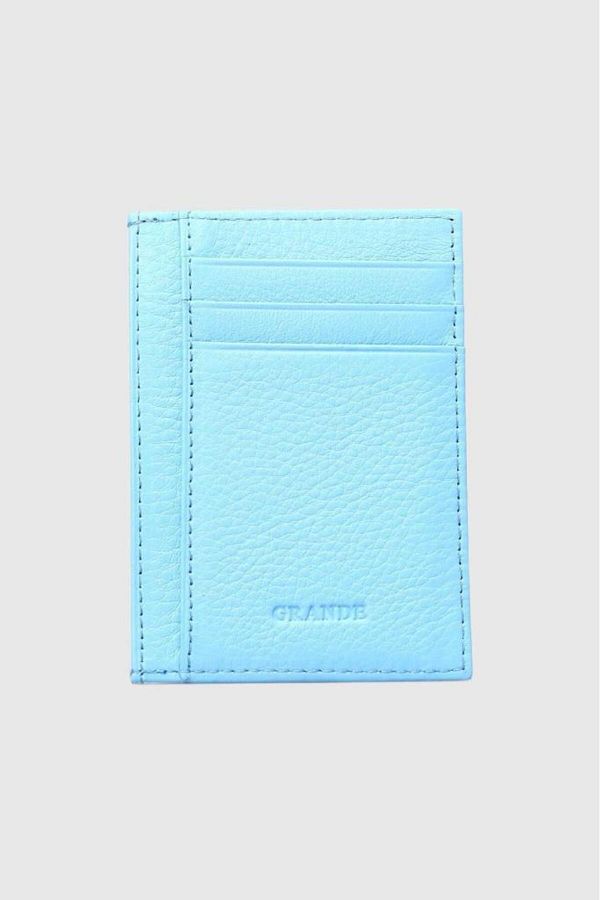 Grande-Suport pentru carduri pentru bărbați din piele naturală Sky Blue 750 1