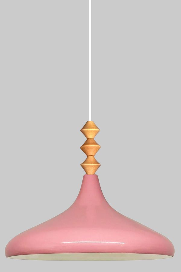 Bamyum-Champion 35 cm Hängelampe Metall E27 Rosa 1