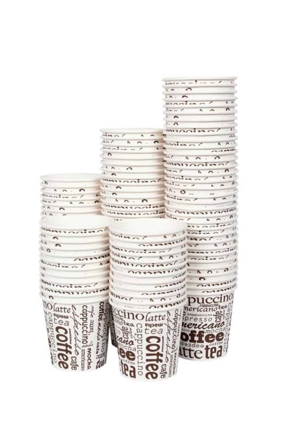YOK YOK AMBALAJ-Paper Cup 4 oz 120ml - 100 Pieces for Hot and Cold Drinks 1