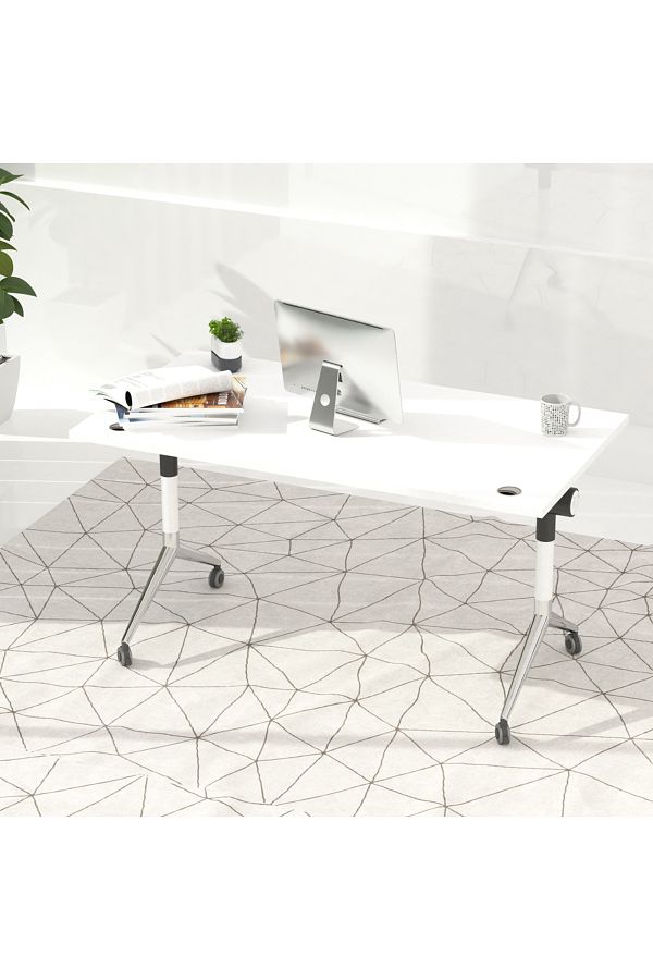 Mahmayi-ZF-08A Multipurpose Foldable Training/Computer Table, Adjustable Standing Desk-White (white) 1