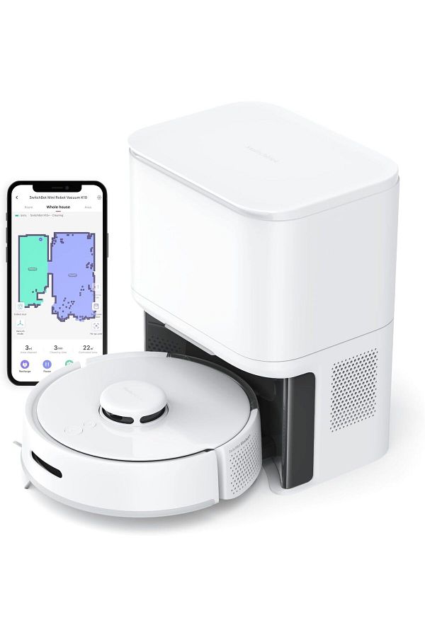 SwitchBot-Mini Robot Vacuum K10+ with Self-Empty Base for 70-Day of Cleaning 2500Pa Suction with voice control 1