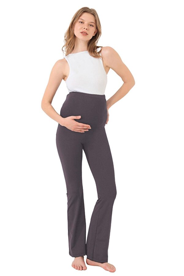 Cottonhill Füme Yüksek Bel Hamile İspanyol Paça Kadın Tayt