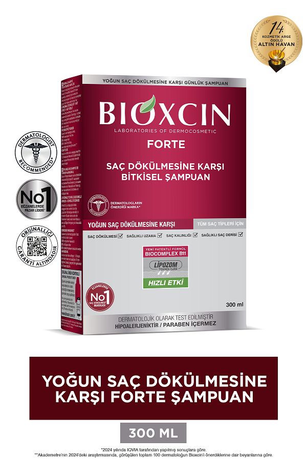 Bioxcin-Forte 300 ml Shampoo - Intensive Shedding Shampoo All Hair Types 1