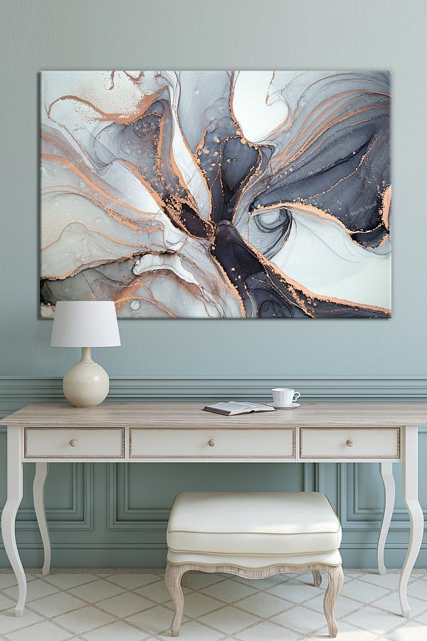 Morfil Sanat Atölyesi-Dance of Colors Abstract Artistic Canvas Print (8 Different Sizes) 1