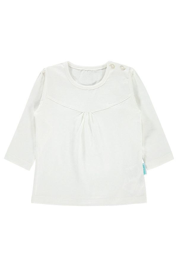 Kujju White Combed Cotton Baby Girl Sweatshirt 6 18 Months Trendyol