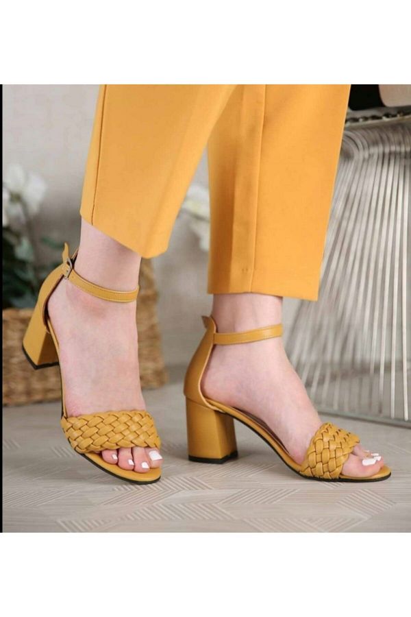 Yellow block shoes sale
