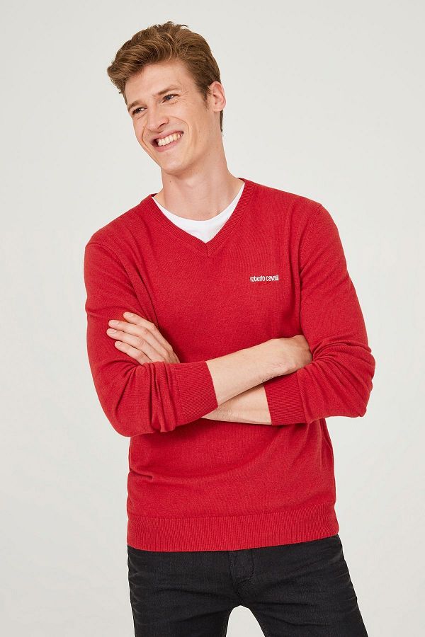 Roberto Cavalli V Neck Men s Knitwear Sweater Trendyol