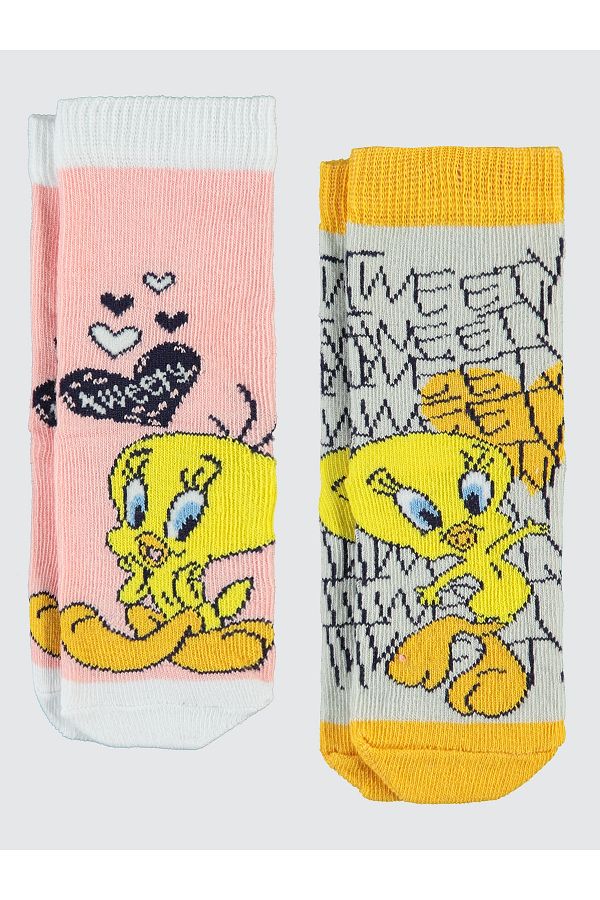 TWEETY-Yellow 2-Piece Socks Set for Girl 2-12 Years Old 1