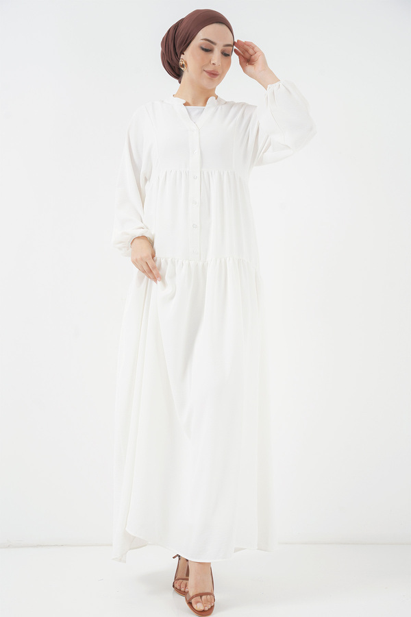 Bigdart-2527 Rochie lungă musulmană pentru femei - albă 1