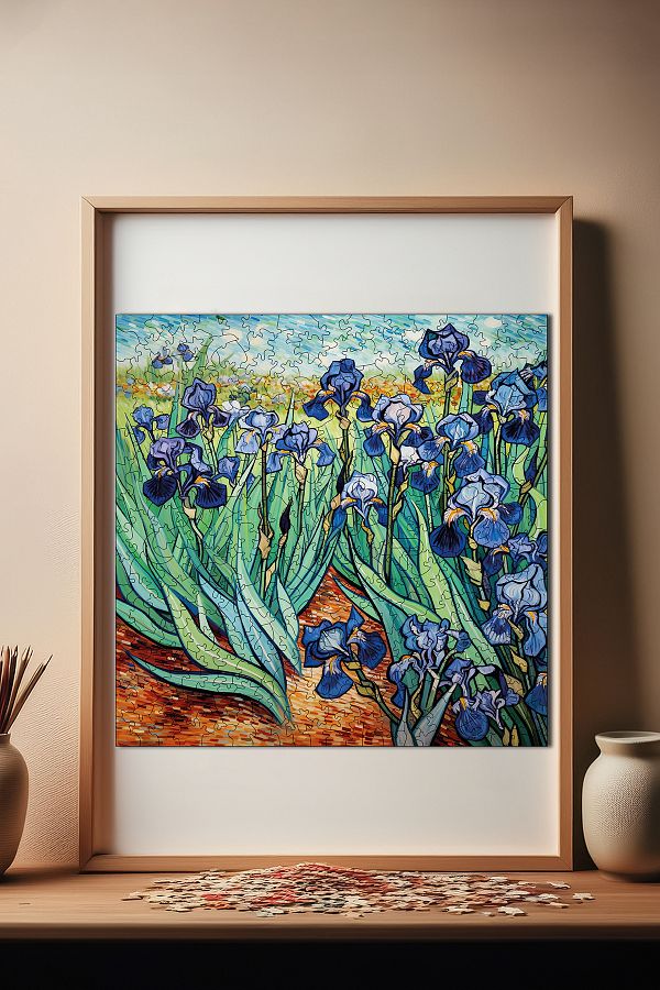 Pinecone-Van Gogh Irises Reproduction - Wooden Puzzle, Unique Piece, Puzzle 353 Pieces, 29X29 cm S1-31 1
