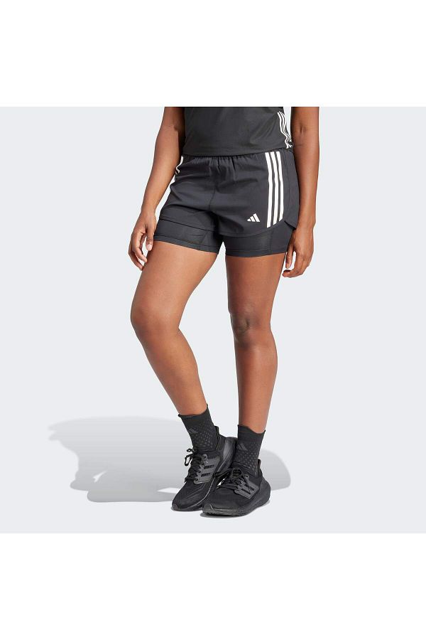 adidas-Own the Run 3-Stripes 2-in-1 Shorts 1