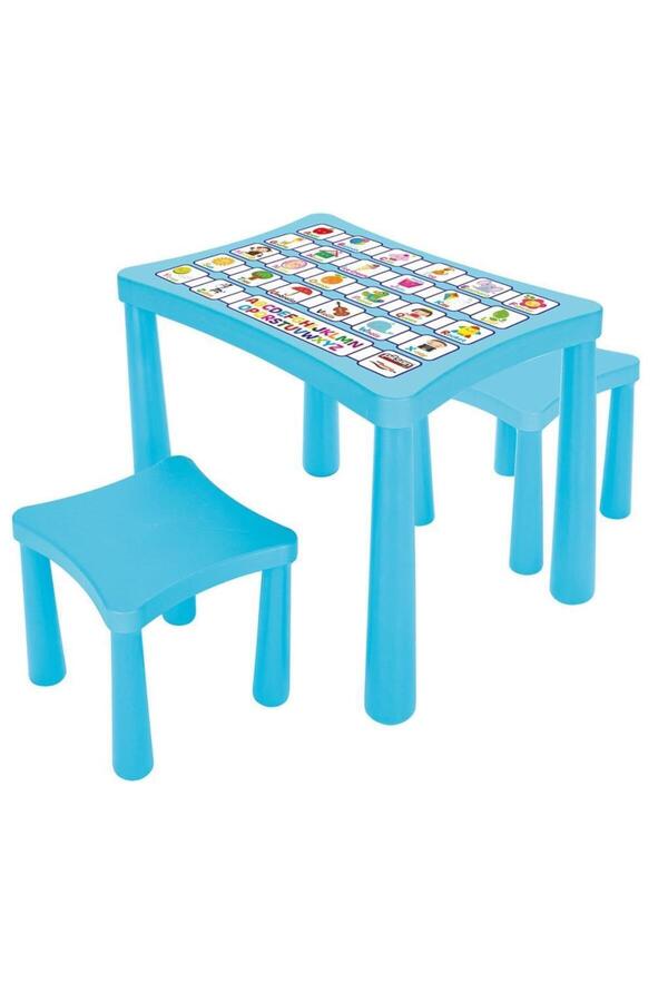 PİLSAN Story Table with Two Stools Blue