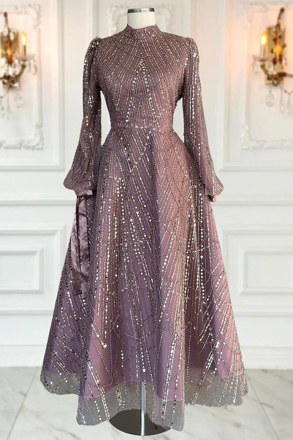 Amine Hüma-Dusty Rose Karina Evening Dress 1