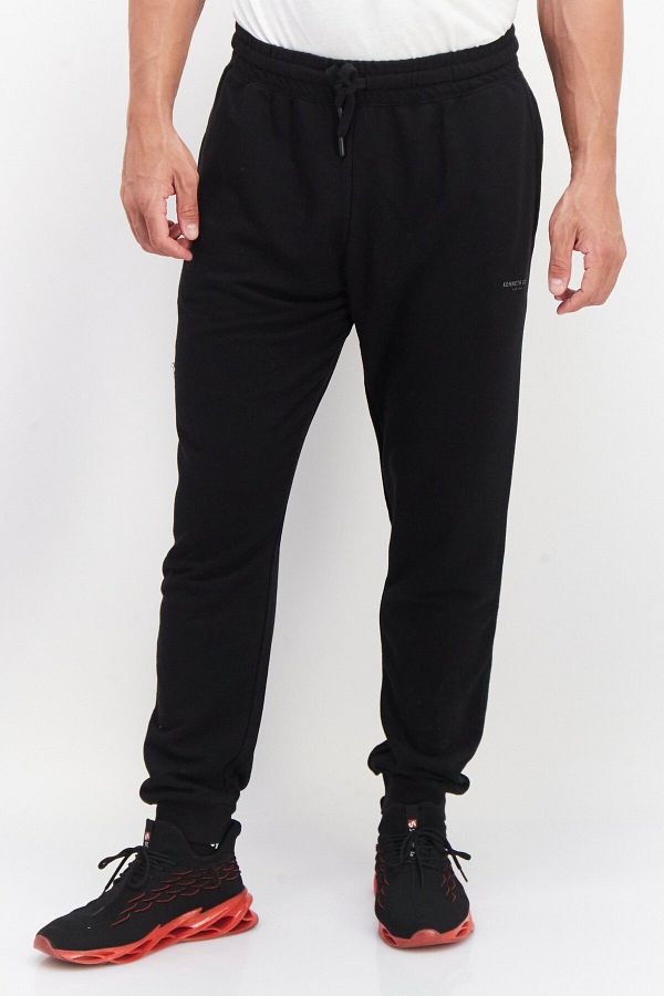 Kenneth Cole-بنطال رياضي سادة برباط للرجال، أسود داكن 1